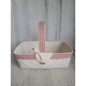 Vintage ceramic swan basket Easter spring brid home decor unique